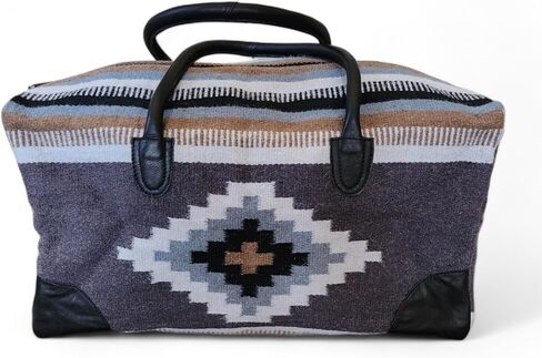Aztec Large Weekender Southwestern Duffel Bag Saddle Blanket Bag 100% Leather Handles (Verlie) in Saudi Arabia