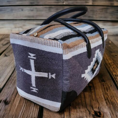 Aztec Large Weekender Southwestern Duffel Bag Saddle Blanket Bag 100% Leather Handles (Verlie) in Saudi Arabia