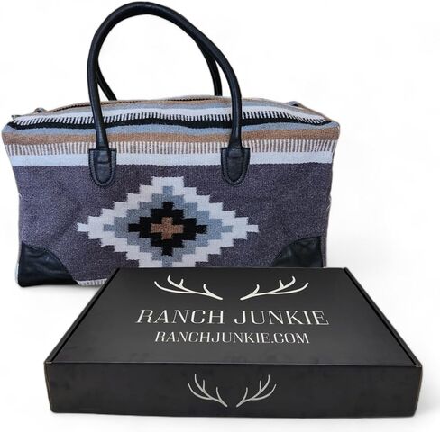 Aztec Large Weekender Southwestern Duffel Bag Saddle Blanket Bag 100% Leather Handles (Verlie) in Saudi Arabia