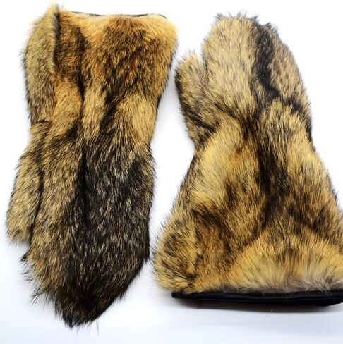 Men's Long Coyote Fur Mittens (Large) in Saudi Arabia
