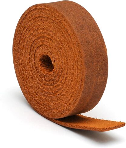 حزام جلدي، شريط جلد كريزي هورس، حبل جلدي مصنوع يدويًا، حزام جلد طبيعي للحزام والياقة وأشرطة الساعة، جملي، متوسط in Kuwait