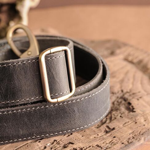 حزام جلدي بديل لحقائب اليد، وحافظات أجهزة MacBook والكمبيوتر المحمول، وحزام كتف جلدي من Crazy Horse، وحزام محفظة جلدي قابل للتعديل مصنوع يدويًا مع مشابك دوارة، كبير، جملي in Kuwait