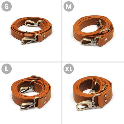 حزام جلدي بديل لحقائب اليد، وحافظات أجهزة MacBook والكمبيوتر المحمول، وحزام كتف جلدي من Crazy Horse، وحزام محفظة جلدي قابل للتعديل مصنوع يدويًا مع مشابك دوارة، مقاس متوسط، جملي in Kuwait