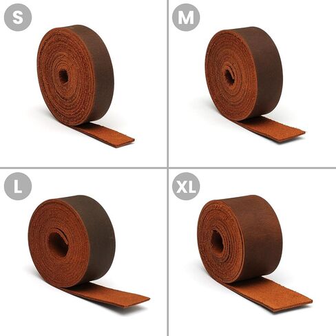 حزام جلدي، شريط جلد كريزي هورس، حبل جلدي مصنوع يدويًا، حزام جلد طبيعي للحزام والياقة وأشرطة الساعة، بني، صغير in Kuwait