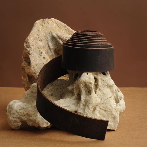 حزام جلدي، شريط جلد كريزي هورس، حبل جلدي مصنوع يدويًا، حزام جلد طبيعي للحزام والياقة وأشرطة الساعة، بني، صغير in Kuwait