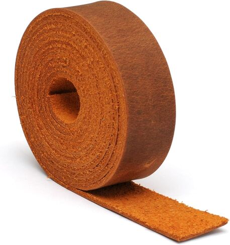 حزام جلدي، شريط جلد كريزي هورس، حبل جلدي مصنوع يدويًا، حزام جلد طبيعي للحزام والياقة وأشرطة الساعة، جملي، متوسط in Kuwait