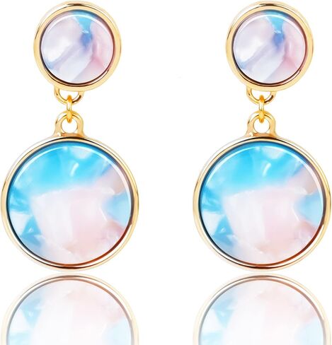 أقراط تكشف عن الجنس، أقراط زرقاء وردية للأولاد أو البنات مصنوعة يدويًا لفستان النساء الحوامل/ديكورات تي شيرت/حفلات استقبال المولود الجديد وحفلات أعياد الميلاد/هدية للأم والزوجة - من ZouYee in Kuwait