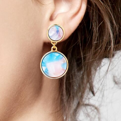 أقراط تكشف عن الجنس، أقراط زرقاء وردية للأولاد أو البنات مصنوعة يدويًا لفستان النساء الحوامل/ديكورات تي شيرت/حفلات استقبال المولود الجديد وحفلات أعياد الميلاد/هدية للأم والزوجة - من ZouYee in Kuwait