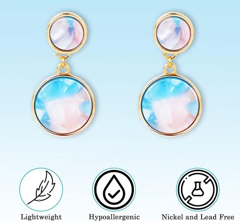 أقراط تكشف عن الجنس، أقراط زرقاء وردية للأولاد أو البنات مصنوعة يدويًا لفستان النساء الحوامل/ديكورات تي شيرت/حفلات استقبال المولود الجديد وحفلات أعياد الميلاد/هدية للأم والزوجة - من ZouYee in Kuwait