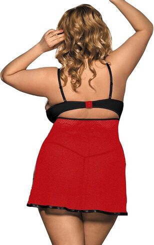 Lace Babydoll Nightie with Panties, Red and Black in Saudi Arabia