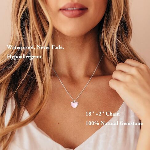 SmileBelle Red Heart Necklace Carnelian Necklace for Women, Red Stone Heart Pendant Necklace for Girls, Heart Jewelry as Cute Lover Necklace for Teen For Anniversary Birthday Gifts for Her in Saudi Arabia