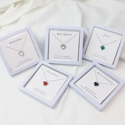 SmileBelle Red Heart Necklace Carnelian Necklace for Women, Red Stone Heart Pendant Necklace for Girls, Heart Jewelry as Cute Lover Necklace for Teen For Anniversary Birthday Gifts for Her in Saudi Arabia