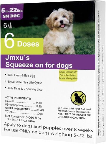 Flea and Tick Prevention for Dogs, Dogs Flea & Tick Treatment with Fipronil, Long-Lasting & Fast-Acting Topical Flea & Tick Control Drops (3 Doses, 45-88lbs) in Saudi Arabia
