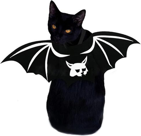 Pet Cat Bat Wings for Halloween Party Decoration, Dog Cosplay Bat Costume,Puppy and Cat Dress Up Accessories (Black, Small) in Kuwait