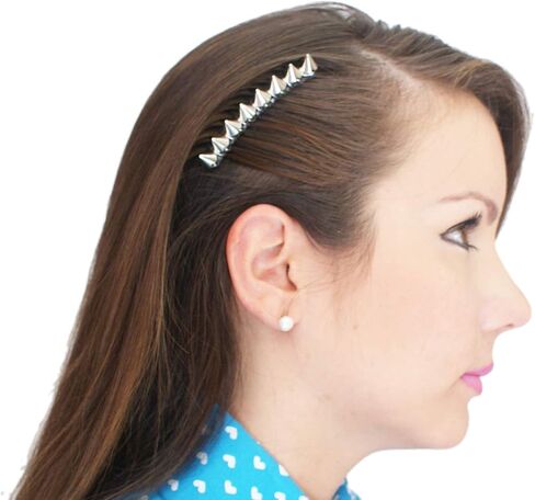 Silver Stud Hair Combs SET OF 2 Spikes Hair Barrettes in Saudi Arabia