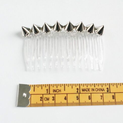 Silver Stud Hair Combs SET OF 2 Spikes Hair Barrettes in Saudi Arabia