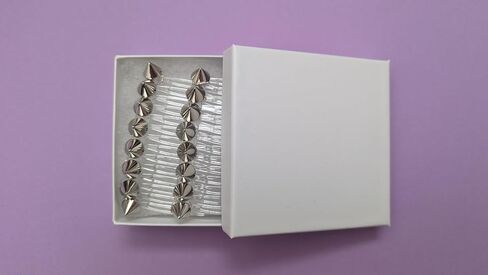 Silver Stud Hair Combs SET OF 2 Spikes Hair Barrettes in Saudi Arabia