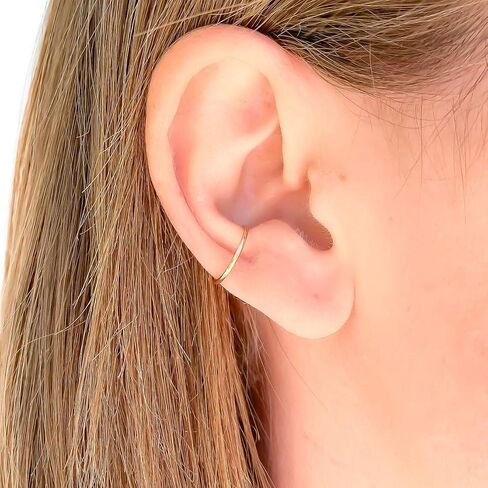 Gold Ear Cuffs for Women, 14K Gold Filled, 18ga, 12mm, Ear Cuff for Non Pierced Ears, Gold Ear Cuffs for Women Conch, Ear Cuffs for Women Non Piercing Gold, Gold Ear Cuff (14K Gold Filled) in Kuwait