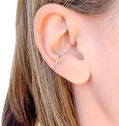 Gold Ear Cuffs for Women, 14K Gold Filled, 18ga, 12mm, Ear Cuff for Non Pierced Ears, Gold Ear Cuffs for Women Conch, Ear Cuffs for Women Non Piercing Gold, Gold Ear Cuff (14K Gold Filled) in Kuwait