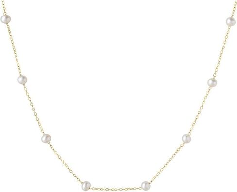 Pearl Necklaces for Women, Dainty 14K Gold Plated Pearl Choker Necklace Small Pearl Thin Chain Necklace Summer Jewelry as Bride Bridesmaid Wedding Birthday Gifts in Saudi Arabia