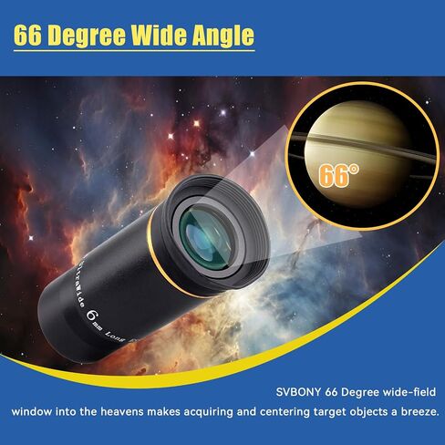 SVBONY Telescope Eyepiece Fully Mutil Coated 1.25 inches Telescope Accessories Set 66 Degree Ultra Wide Angle HD 20mm for Astronomy Telescope in Saudi Arabia