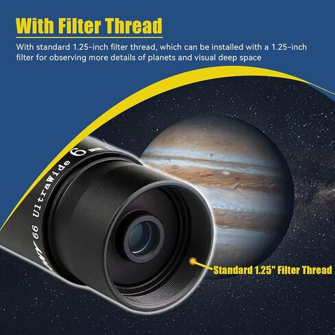 SVBONY Telescope Eyepiece Fully Mutil Coated 1.25 inches Telescope Accessories Set 66 Degree Ultra Wide Angle HD 20mm for Astronomy Telescope in Saudi Arabia