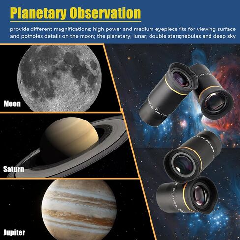 SVBONY Telescope Eyepiece Fully Mutil Coated 1.25 inches Telescope Accessories Set 66 Degree Ultra Wide Angle HD 20mm for Astronomy Telescope in Saudi Arabia