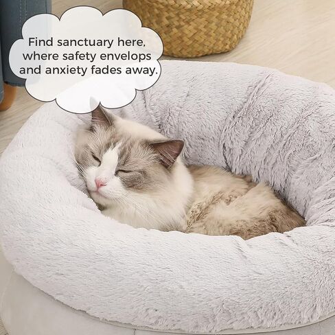 Cat Bed for Indoor Cats,Round Cat Bed for Small Pets,Washable Pet Bed with Non-Skid Bottom,Pet Bed for Puppy and Kitty,19 Inches,Navy in Saudi Arabia
