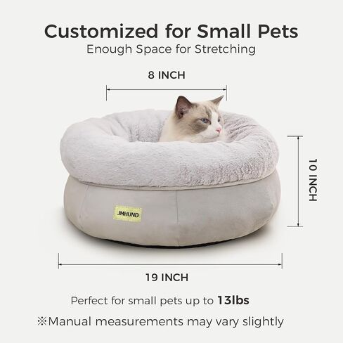 Cat Bed for Indoor Cats,Round Cat Bed for Small Pets,Washable Pet Bed with Non-Skid Bottom,Pet Bed for Puppy and Kitty,19 Inches,Navy in Saudi Arabia
