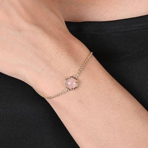 Gempires Natural Real Carnelian Hexagon Bracelet Dainty Chain Bracelets For Women Hypoallergenic 14k Yellow Gold Plated Bezel Jewelry 8-inch Adjustable Chain in Saudi Arabia