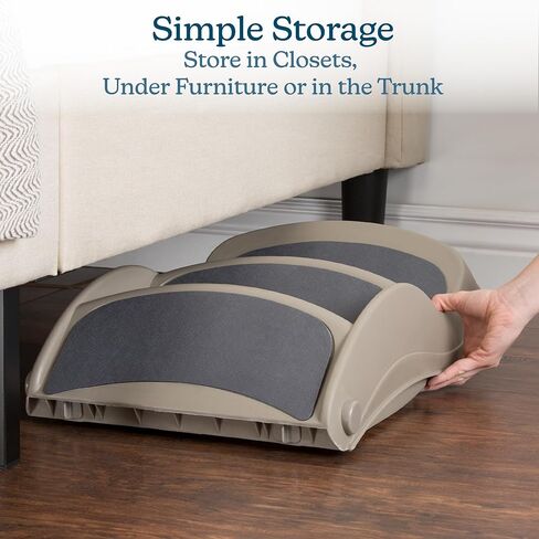 سلالم الكلاب - سلالم الحيوانات الأليفة بتصميم ثلاثي الخطوات ودبابيس قفل أمان - سلالم الكلاب للكلاب الصغيرة والقطط والحيوانات الأليفة الأخرى - خطوات الحيوانات الأليفة من بيت ميكر (رمادي) in Kuwait