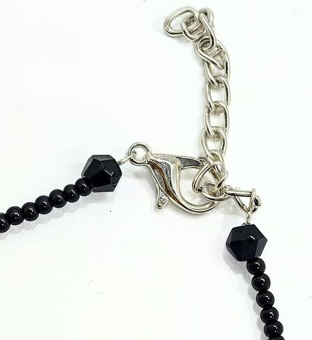 Black Bead Handmade Crystal Evil Eye Anklet Bracelet for Women Handmade Simple Waterproof Ankle Foot Bracelets for Women Handmade Minimalist Jewelry Adjustable (Design 7) in Saudi Arabia