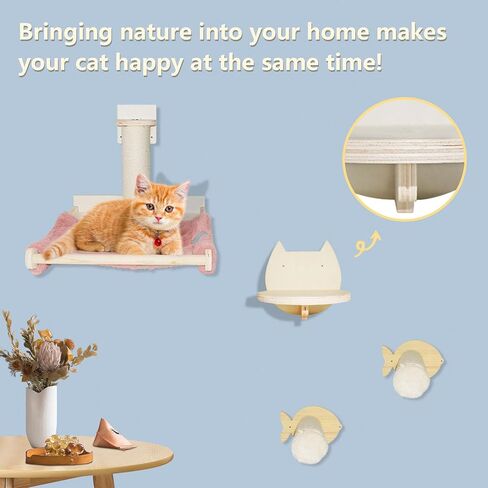 Cat Hammock for Window, Cordless Cat Window Perch, Foldable Cat Bed Window with 4 Suction Cups, Robust Metal Frame Pet Window Perch for Indoor Cats in Saudi Arabia