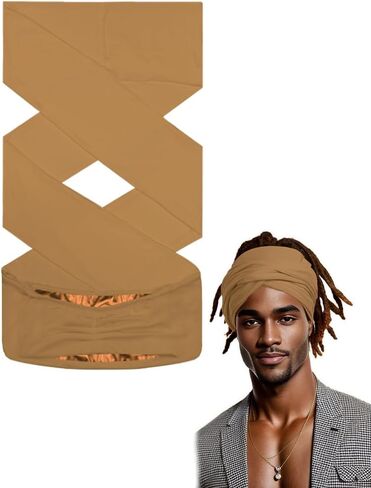 Satin Lined Open Turban Headband Mens Sweatband Sports Headband for Running,Cycling,Basketball,Yoga,Fitness Workout Stretchy Unisex Hairband in Kuwait