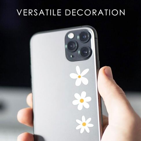 Set of 70, Little Daisies Stickers, Cute Flower Stickers, Laptop Stickers, Water Bottle Stickers, Phone Flower Sticker, Aesthetic Stickers, Vinyl Stickers Daisy Sticker Pack, 1 inches (White) in Kuwait