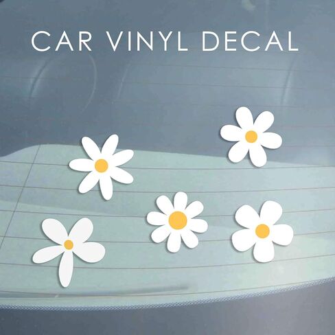 Set of 70, Little Daisies Stickers, Cute Flower Stickers, Laptop Stickers, Water Bottle Stickers, Phone Flower Sticker, Aesthetic Stickers, Vinyl Stickers Daisy Sticker Pack, 1 inches (White) in Kuwait