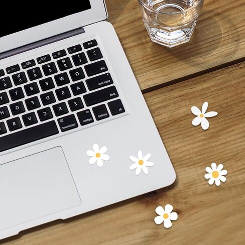 Set of 70, Little Daisies Stickers, Cute Flower Stickers, Laptop Stickers, Water Bottle Stickers, Phone Flower Sticker, Aesthetic Stickers, Vinyl Stickers Daisy Sticker Pack, 1 inches (White) in Kuwait