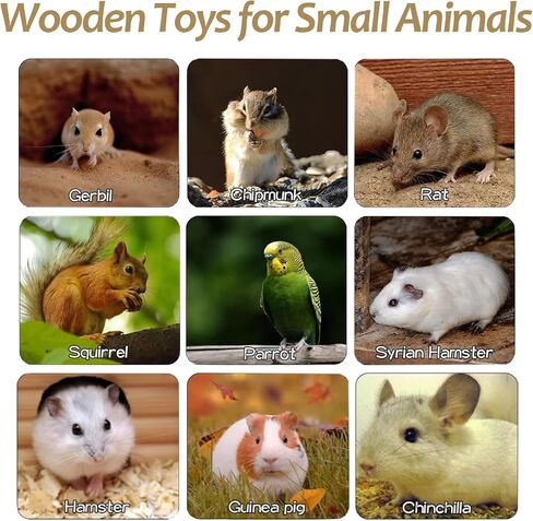 Wooden Hamster Cage Platform Set 7 Pack Wood Juvenile Chinchilla Shelves, Squirrel L-Shape Corner Ledge Standing Board, Rat Cage Accessories for Gerbil Small Animal Climbing in Kuwait