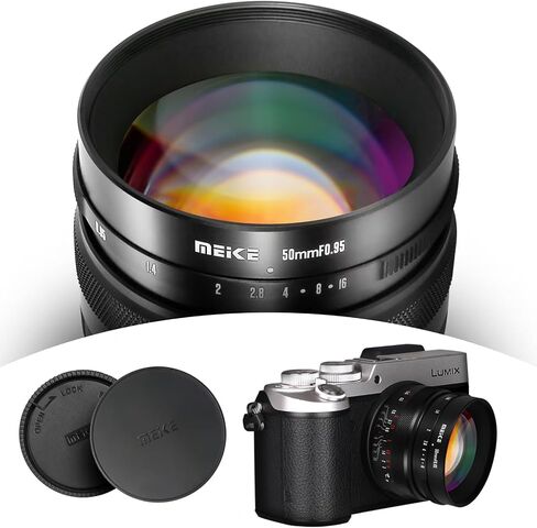 عدسة Meike 50 مم F0.95 ذات فتحة كبيرة بزاوية واسعة وعدسة تركيز يدوية متوافقة مع كاميرا Fujifilm X Mount بدون مرآة X-T3 X-H1 X-Pro2 X-E3 X-T1 X-T2 X-T4 X-T10 X-T20 X-T200 X-A2 X-E2 X-E1 X30 X70 in Kuwait
