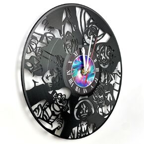 Anime Heroes Vinyl Record Clock - Unique Japanese Manga Gifts for Collectors and Fans - Anime Wall Clock 12 Inch