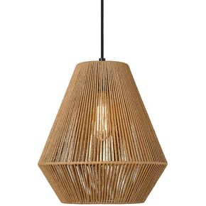 ELYONA Woven Pendant Lights Modern Boho Hanging Lamp with 12" Handwoven Rattan Basket Shade Adjustable Rustic Pendant Light Fixtures for Kitchen Island Farmhouse Dining Room Bar Bedroom Foyer Hallway