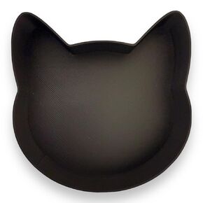 6" Cat Head Shaped Serving Tray - Black, 3D Printed in USA, Perfect for Parties and Events, Durable PLA Material, Hand Washable