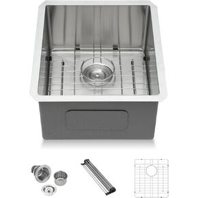 17 Undermount Bar Sink - Lordear 17x19 Inch Small Kitchen Sinks Single Bowl 16 Gauge Stainless Steel Wet Bar Prep RV Camper Mobile Home Handmade Bar Sink Basin
