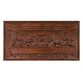 The Last Supper Wall Decor, Handmade Wooden Jesus Plaque, Last Supper Wall Art for Dining Room Home Decor - 20 Inch
