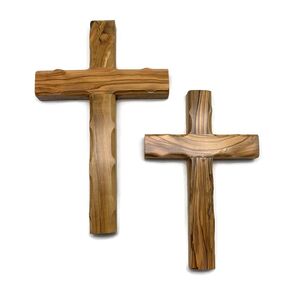 Olive Wood Wall Cross from Bethlehem, Wall Hanging Wooden Cross, confirmation cross gift, Baptism Gifts, Holy Wall cross, Hand Made religious décor Cross From the Holy Land (Medium Cross 6.2" x 4.2")