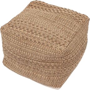 Square Foot Stool Handmade Floor Pouf Ottoman, Storage Floor Cushion Footstool for Living Room Bedroom, Cotton Linen Cushion, Japanese Pillow, Bohemian Living Room Decor (No Filler)