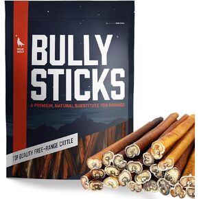 Wild Wolf 12-inch CollaBully Sticks (12 Pack) Part Bully Stick and Part Collagen Stick - Double The Flavor and Nutrients - 100% Natural Dog Chew Treat