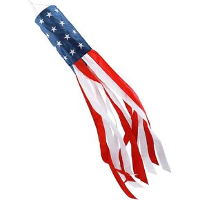 4th Of July Decorations,40 Inch American Windsock Heavy Duty,Patriotic Fourth Of July Outdoor Decor, American Flag USA Windsock With Embroidered Stars,Red White And Blue Decor For Memorial Day,Outside