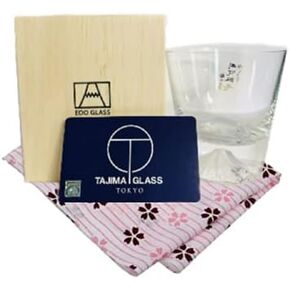 [WITH CERTIFICATE] Tajima Glass Fuji Glass Sakura TG16-015-RS rocks glass Japanese Traditional handicraft Edo Kiriko Glass, Clear, size DIA 92 mm x Height 95mm, 270ml in Saudi Arabia
