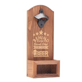 Engraved Wall Mounted Bottle Opener with Catcher, Gift for Dad, Fathers Gift, Mens Gift, Gift for Husband, Gift for Beer Lovers